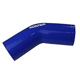 Ronteix Universal 4 Ply High Performance 45 Degree Elbow Coupler Silicone Hose (2.5''(63MM), BLUE)