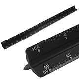 OSVJE 2 Pack Engineer Scale Ruler, 12-Inch Solid Aluminum Triangular Ruler Laser-Etched Drafting Tool for Civil Engineer, Draftsman, Black (1:10, 1:20, 1:30, 1:40, 1:50, 1:60)