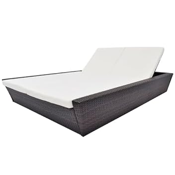Doppelliege vidaXL aus Poly-Rattan für Garten und Terrasse