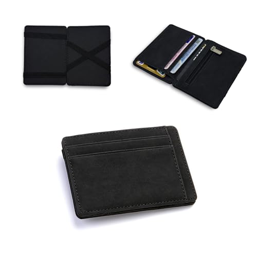 RisePlus Portefeuille Magique,Portefeuille Homme Slim avec Porte-Monnaie, Étui à Cartes de Crédit avec Blocage RFID, Mini Portefeuille Compact et Léger en...