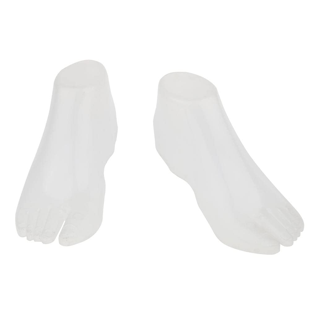 2X Herren Damen Sandale Sneaker Flip Flops Socken Schuh Display Füße Schaufensterpuppe - Transparenz