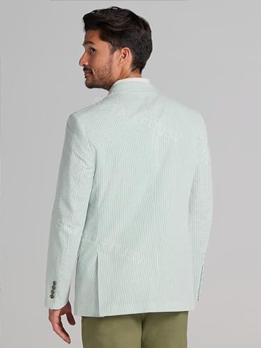 Seersucker Blazer for Men Lightweight Summer Wedding Casual Outfits Pinstriped with White Accents 2 Button3