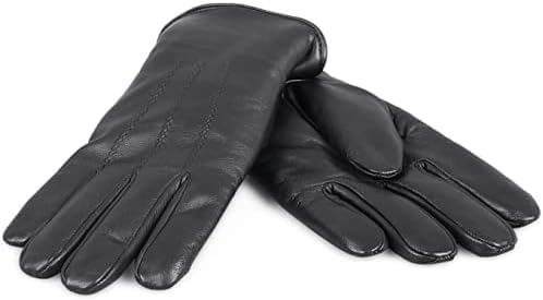 Elegant PU Mens Rabbit Fur Lined Gloves in Luxurious Rabbit Fur Lining Sheepskin Camping Leather Gloves - Image 2