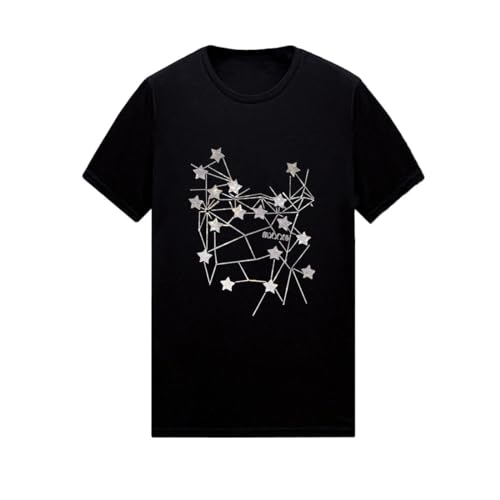 HZCX FASHION Mens Womens Shiny Shirt Rhinestone Graphic Tee Hip Hop Party Bling Novelty Summer T Shirts
