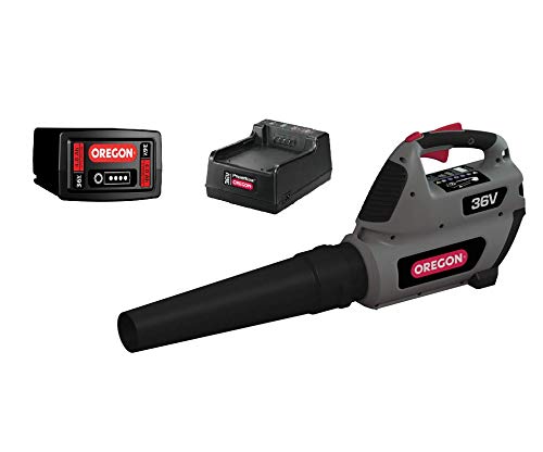 Oregon 573010 Blower with 4 A Battery and Standard Charger, 36 V, Grey/Black