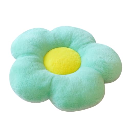 Fiozwea ウサギの毛皮の花のクッション布団ひまわりの枕オフィスソファチェア学生用クッション (F,35*35cm)