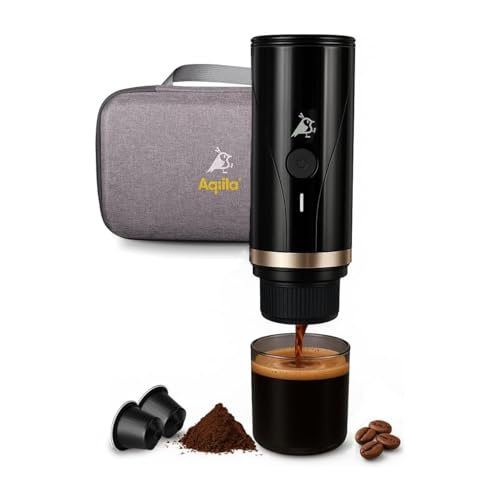 Macchina da Caffè Espresso Portatile 20 Bar – Riscaldamento Automatico in 4 Minuti – Batteria USB‑C 7500 mAh – Compatibile con Capsule e Caffè Macinato – Ideale per Viaggi, Ufficio, Campeggio