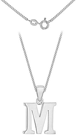 Tuscany Silver Women's Sterling Silver Initial Pendant on Curb Chain of Length 46 cm/18 Inch