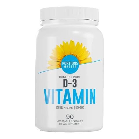 Portions Master Vitamin D-3 5000 ICU, 125 mcg Per Serving - 90ct Vegetable Capsules Cover