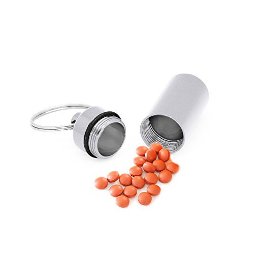 Grenhaven Mini-pillendoos, pillendoos, pillenbox, cash stash, zwart, zilver, rood, goud, blauw, sleutelhanger… - Image 4