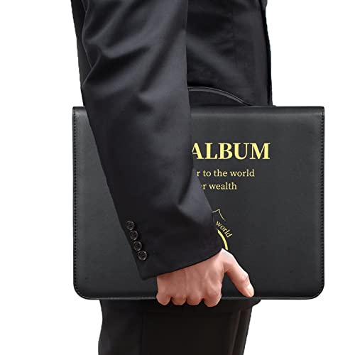 Aitime 3 In 1 Coin Collection Holder Album Book For Collector, 370 Pockets Coin Collection Supplies For Coin Paper Money Currency Bill, Coin Collecting Storage Book With Zipper And Handle #TOP6
