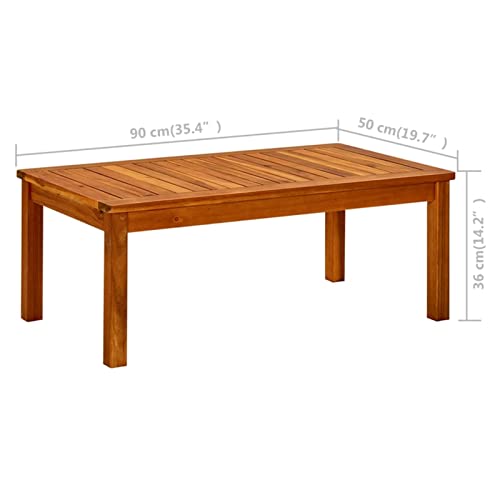 Table basse extérieure en acacia résistant Tidyard au design naturel