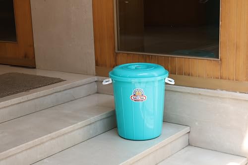 Image of Nayasa Bucket 32 with Lid- 30 Ltrs,Plastic Water Storage Bucket| Unbreakable Multipurpose Storage, Green