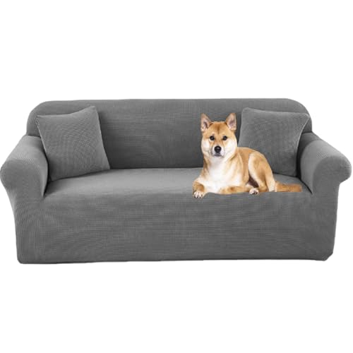 RRrawgff Funda elástica Antideslizante para sofá, Impermeable, Protectora para Muebles, Universal, Gruesa, Lavable, poliéster Gris, para sofá de 3 plazas