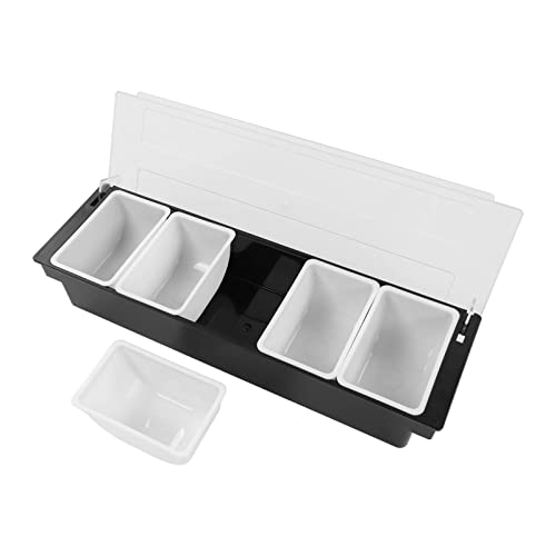 Multi Grid Spice z pokrywką, 6 przegródek, kuchenne pudełko na przyprawy do przechowywania soli, pieprzu, cukru i przypraw, idealne rozwiązanie do przechowywania żywności na ladach