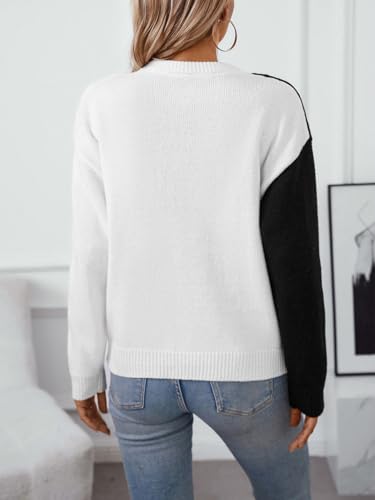 Image of Spring Fall Sweaters for Women 2025 Trendy Casual Long Sleeve Lightweight Crewneck Pullover Sweater Tops Chunky Cable Knit