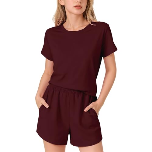 Ensemble fille été haut manches courtes et short fluide à jambes larges
