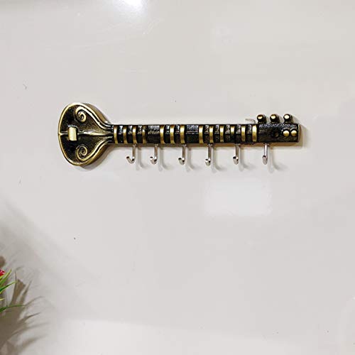 Image of KridayKraft Metal Veena Key Holder Decorative for Wall and Gift for Have House Warming Anniversaries, Birthday, Wedding Gifts, Return Gifts, Corporation Gifts, Religious-Gifts & Indian Festivals.