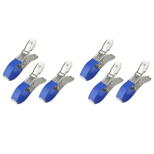 Pool Cover Clips Set Windproof Winter Protection with Protective Sleeves for Above-Ground Hard-Edged Pools Maximum Edge Thickness 2.1 Inches Multi-Functional Household Tool (6pcs blue)