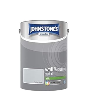 Johnstone's - Wall & Ceiling Paint - Frosted Silver - Silk Finish - Emulsion Paint - Fantastic Coverage - Easy to Apply - Dry in 1-2 Hours - 12m2 Coverage per Litre - 5 Liters