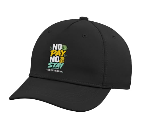 Real Estate Hustler Money Pay Stay Adjustable Printed Baseball Hat, Black