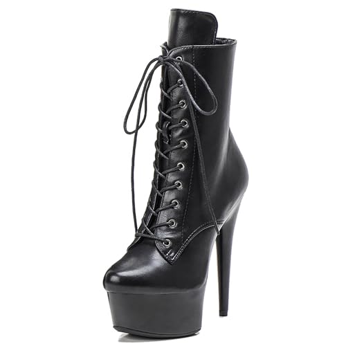 Image of WUXIN H&P 6 in Pole Dance Boot Shoes For Women,Exotic Stiletto Shoes Platform,Stiletto Platform Pole Dancing Ankle Boots Heels