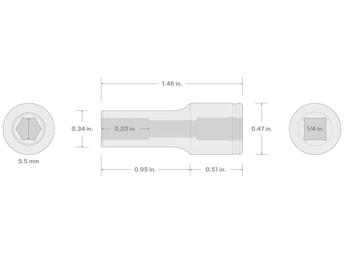 Image of TEKTON 1 /4 Inch Drive x 5.5 mm 6-Point Socket | SHD04105