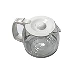 JARRA CAFETERA DE CRISTAL CON TAPA BLANCA
