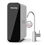 Waterdrop TSU 0.01 Micron Ultra Filtration Under Sink Water Filter System, 3-Stage Tankless Under Sink Water Filtration System with Faucet, Smart Panel, Not Lower TDS, Drilling Required