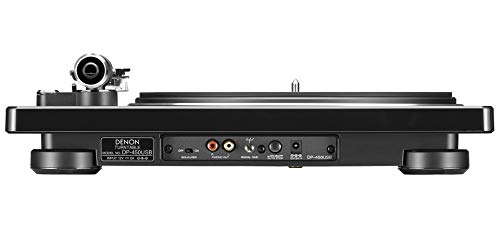 Image of Denon DP-450USB Semi-Automatic Analog Vinyl Record Player Turntable, USB Output for Recording, Speed Auto Sensor, Curved Tonearm, 33 1 /3, 45, 78 RPM (Vintage) Speeds, Superior Audio, Black