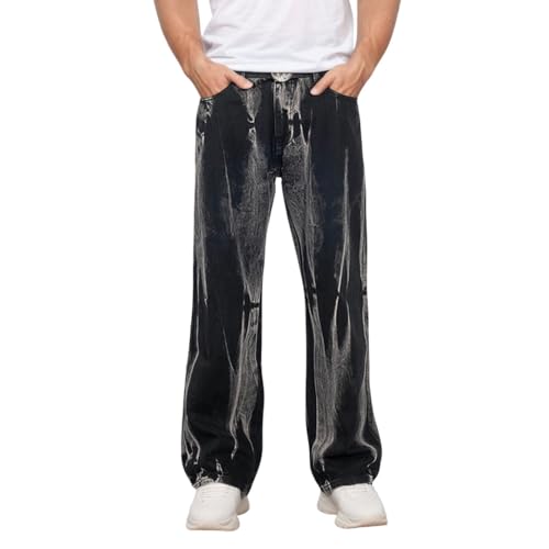 Vaqueros holgados de pierna ancha para hombre: vaqueros góticos y cómodos de corte recto