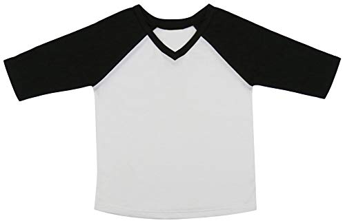 Image of ToBeInStyle Kids Boys Girls Cotton Jersey Contrast Raglan V-Neck Tee T-Shirts