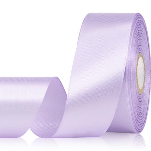 Sagaat Light Purple Ribbon 1-1/2 Inch 30 Yards Solid Light Purple Satin Ribbon for Flower Bouquet Fabric Ribbon for Gift Wrapping Crafts Hair Easter Wedding Christmas