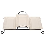 Signature Housewares Stoneware Serving Trays in Tiered Caddy, Ivory, Set of 3