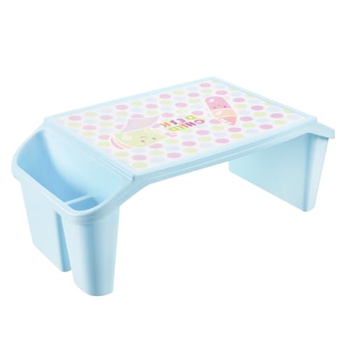 Lnqwhduu Kids Lap Desk Tray, Kids Portable Lap Tray Plastic Lap Desk for Bed Classroom Laptop Kids Car Activity Dining Floor Blue