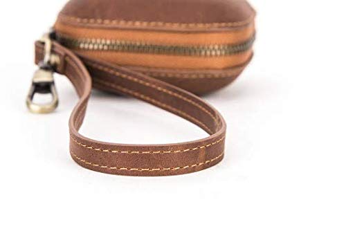 Hengwei Mini monedero de cuero curtido vegetal bandeja cartera