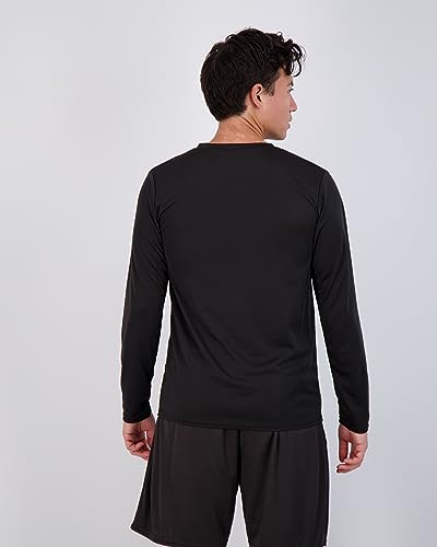 3 Pack: Men's Long Sleeve Mesh T-Shirts - Dry Fit, Athletic, Upf, Gym & Hiking - Set 2, L #TOP2