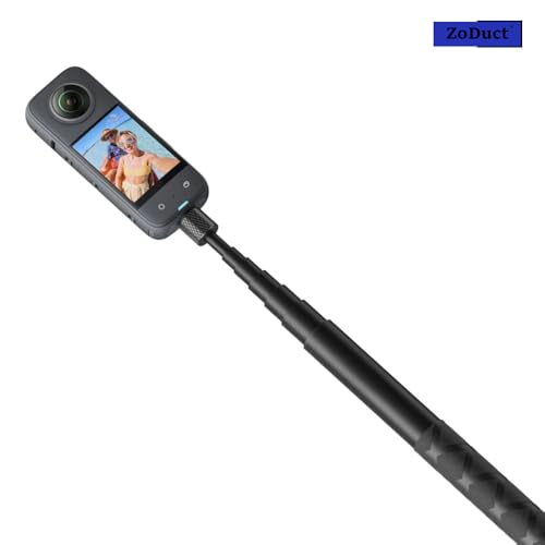 Image of Universal Invisible Action Camera Stick with Soft Grip Monopod Metal Heavy Duty Stick Compatible with Insta 360 X4, X3, X2, Go-Pro Hero 13,12,11,10,9,8,7 and Other Action Camera.