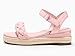 Coutgo Girls Platform Sandals Espadrille Braid Open Toe Ankle Strap Wedge Sandals Summer Dress Shoes for Big Kids, Pink, Size 4
