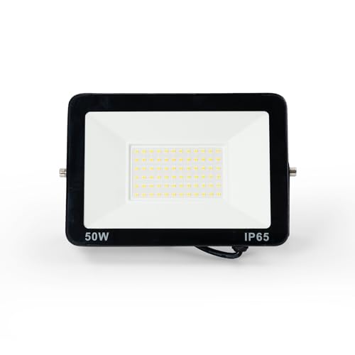 Barcelona LED Focos LED Exterior 50W IP66 Impermeable LED Floodlight con Reflectores,Foco proyector LED Iluminación Exterior para Calzada Terraza Jardin 6000K Negro, B1883-2-BF