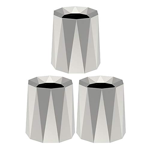 Kleine Kunststoff-Mülleimer für Zuhause, silberner Tisch-Mülleimer für Schlafzimmer und Badezimmer, Küchen-Mülleimer Recycling und Abfall für Arbeitsplatte, silberfarben