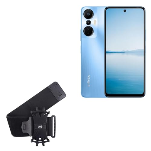 BoxWave Holster Compatible with Infinix Hot 20S - ActiveStretch Sport Armband, Adjustable Armband for Workout and Running - Jet Black