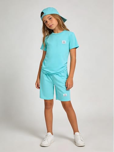 Image of Tween Girls Clothes Summer Short Sleeve T-Shirt and Shorts Set Casual Two Pieces Outfit Size 8 13