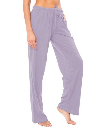 Image of Sexy Basics Women's Soft Flex 100% Cotton Knit Pajama Pants | Lounge Sleep Bottoms | Drawstring & Pockets| Multi Packs