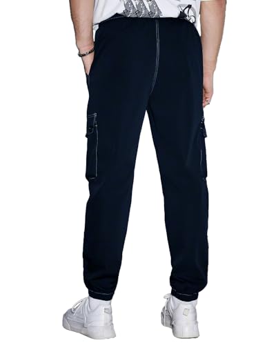 Image of Noble Monk Men's Cargo Pant | Drawstring | Solid Cargo | Multi Pockets Trackpant