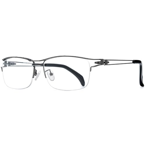 Image of FONEX Pure Titanium Glasses Frame Men Semi Rimless Square Eyeglasses Eyewear DTX416