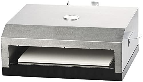 Rosenstein & Söhne Gasgrill Pizzaofen: Pizzaofen-Grillaufsatz mit Steinplatte & Temperaturanzeige bis 300 °C (für den Grill, Aufsatz für Grill, BBQ)