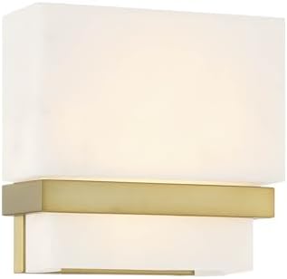 Minka Lavery 521-695-L Arzon LED Wall Sconce, 1-Light, 15 Total Watts, 8.5-in H x 8-in W, Soft Brass