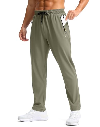 Image of Pudolla Men's Lightweight Hiking Pants Quick Dry Outdoor Sweatpants with Zipper Pockets for Athletic Workout Casual Travel