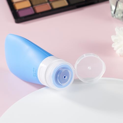 Image of INSFIT Travel Bottles for Toiletries, TSA Approved 3oz Travel Size Containers, BPA Free Leak Proof Squeezable Silicone Tubes for Shampoo Conditioner Lotion Body Wash with Labels